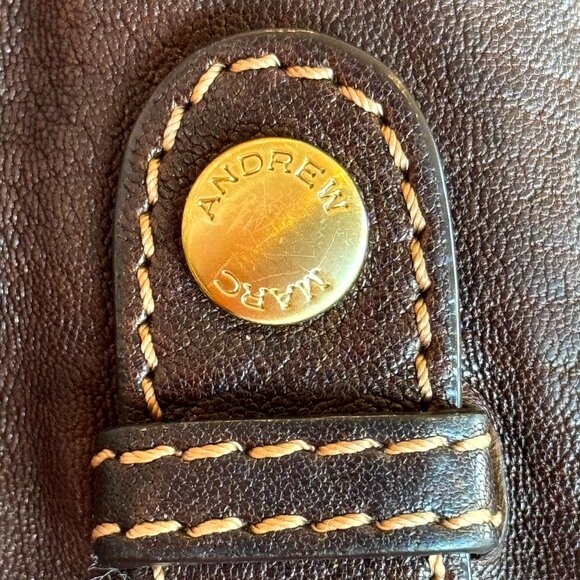 Andrew Marc Brown Leather Hobo Shoulder Handbag Satchel Medium - Picture 12 of 16